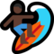 Person Surfing - Black emoji on Microsoft